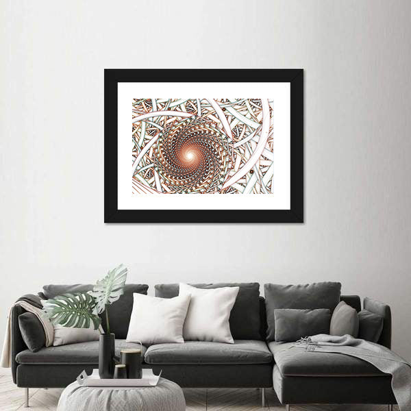 Shiny Fractal Spiral Canvas Wall Art