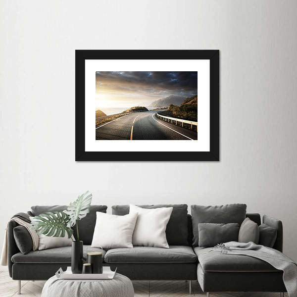 Winding Coastal Road in Lofoten Canvas Wall Art