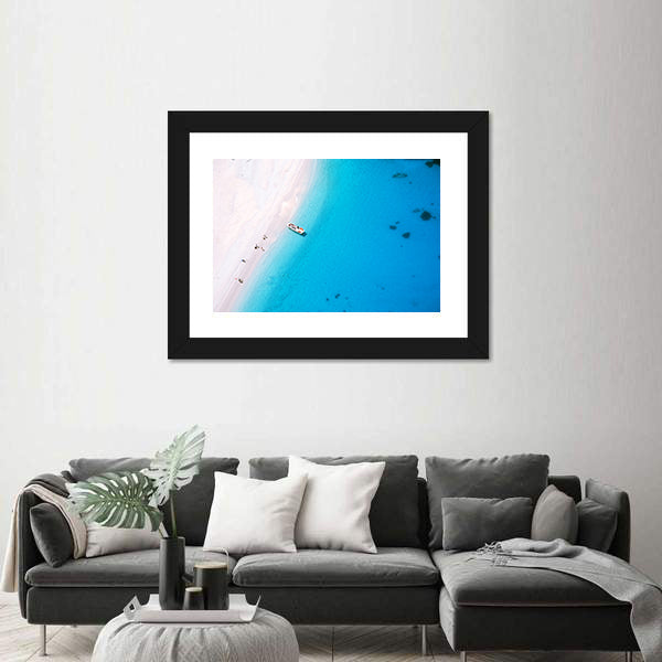 Aerial Beach on Zakynthos Island Canvas Wall Art
