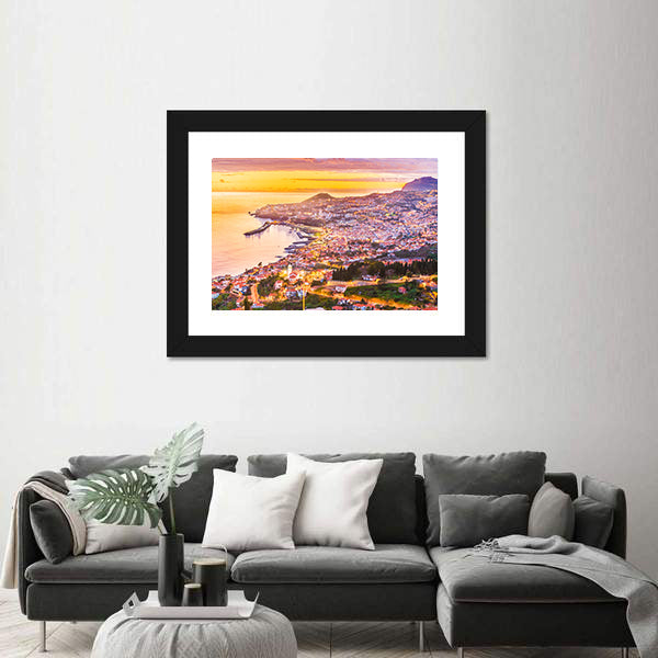 Madeira Island Sunset Harbor Canvas Wall Art