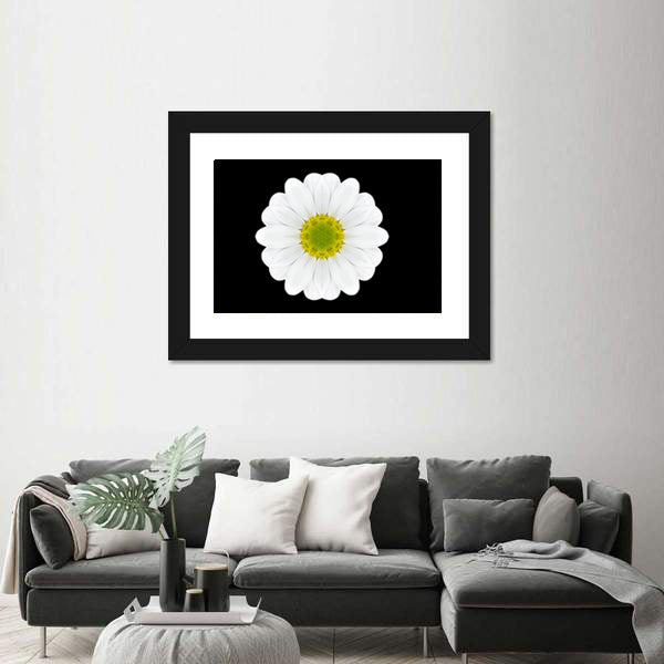 Close Up Of White Flower Mandala Canvas Wall Art