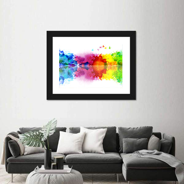 Flying Flock of Birds Canvas Wall Art