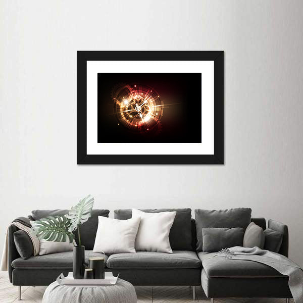 Clock Time Machine Concept Canvas Wall Art
