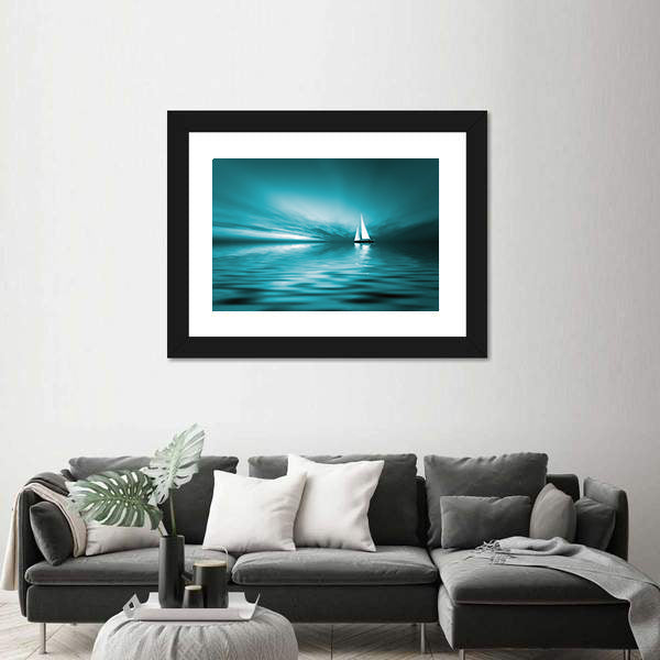 Sailing At Sunset Canvas Wall Art