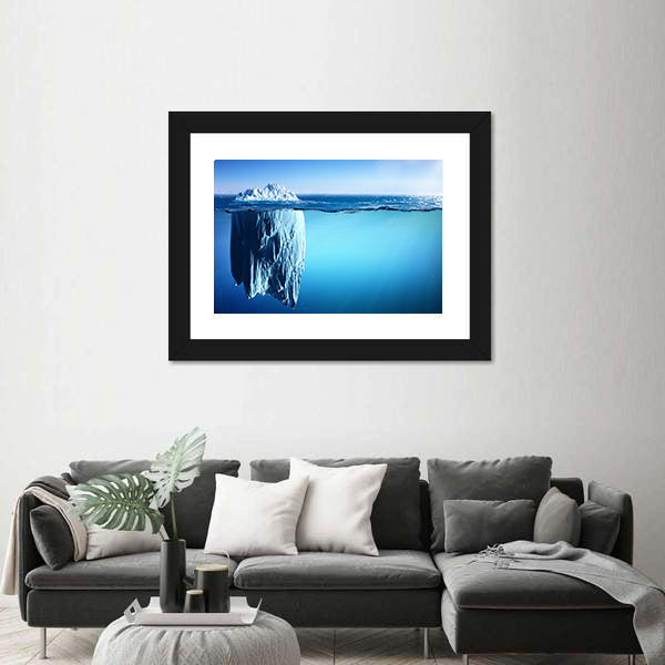 Iceberg Floating On Sea Canvas Wall Art