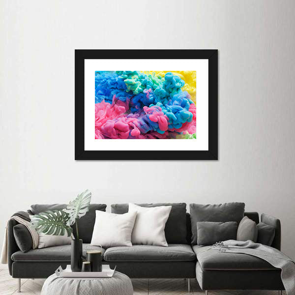 Colorful Acrylic Ink Swirls Canvas Wall Art