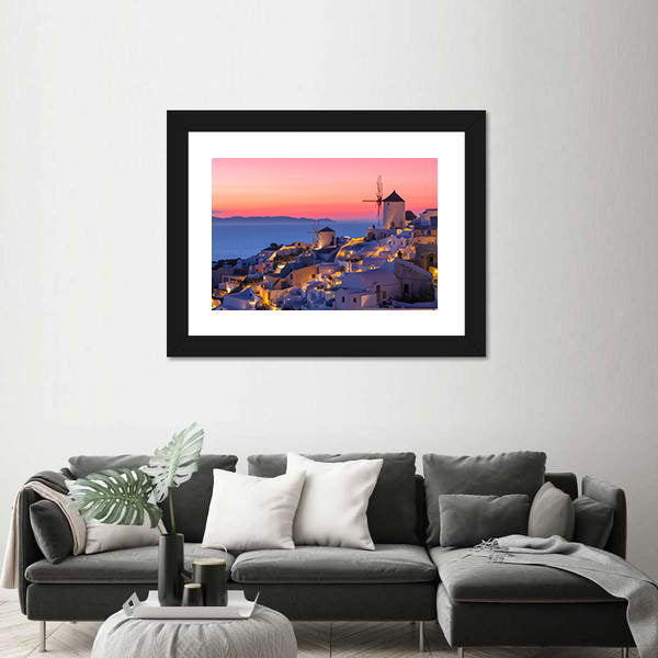 Sunset in Santorini Canvas Wall Art