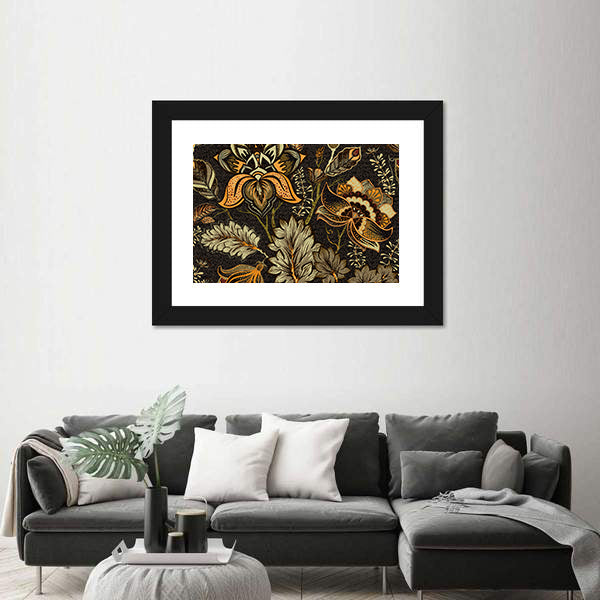 Vintage Ethnic Floral Texture Canvas Wall Art