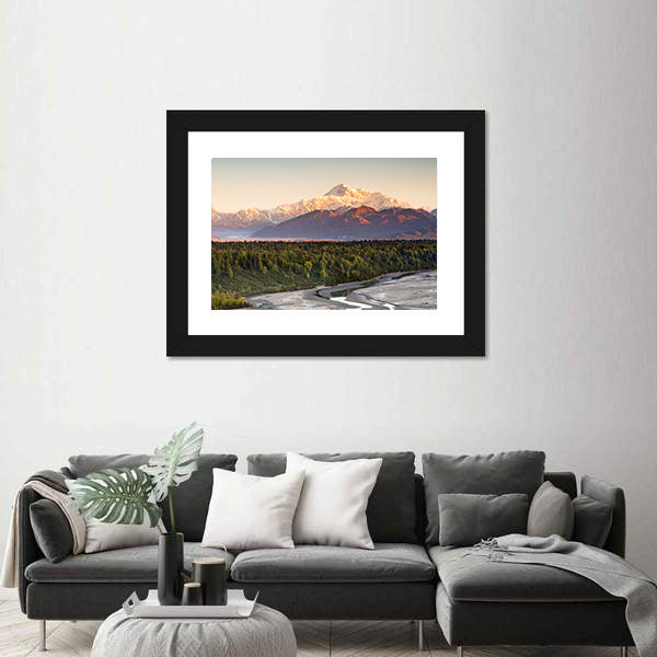 Denali Range And Mt McKinley In Alaska Canvas Wall Art