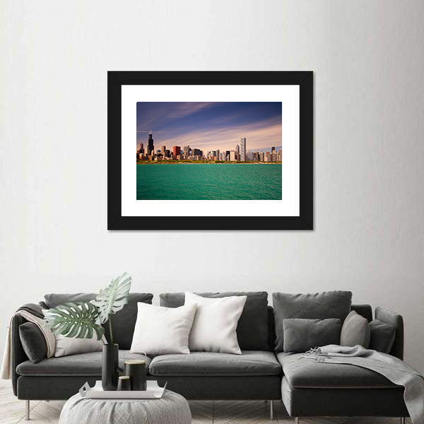 Chicago Skyline Over Lake Michigan Canvas Wall Art