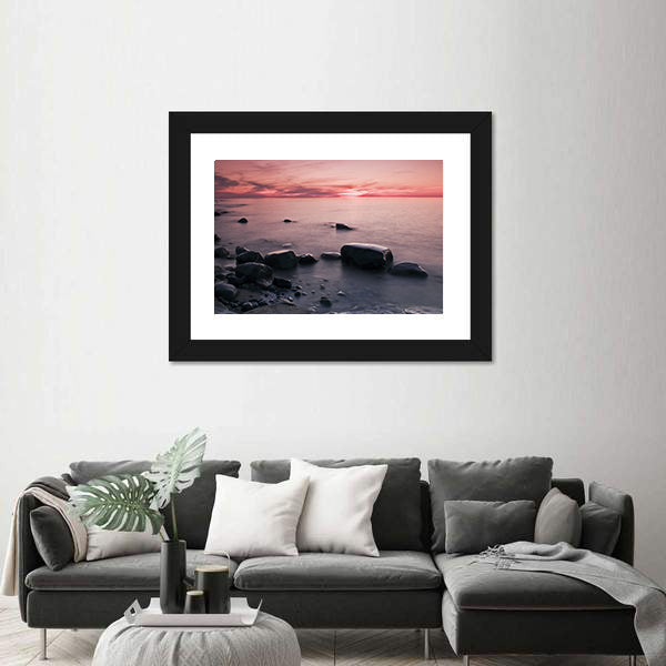 Lakeshore at Sunset in Michigan Canvas Wall Art