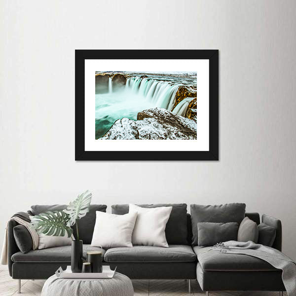 Godafoss Waterfall In Iceland Canvas Wall Art