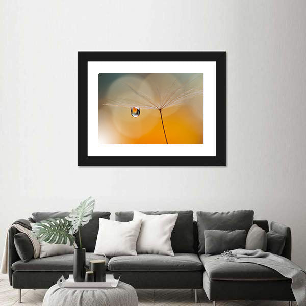 Dandelion Seed with Water Droplet Canvas Wall Art