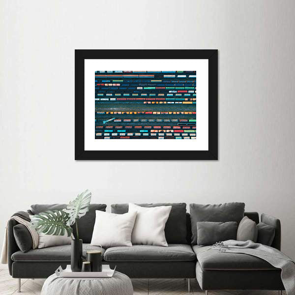 Cargo Trains Close Up Canvas Wall Art