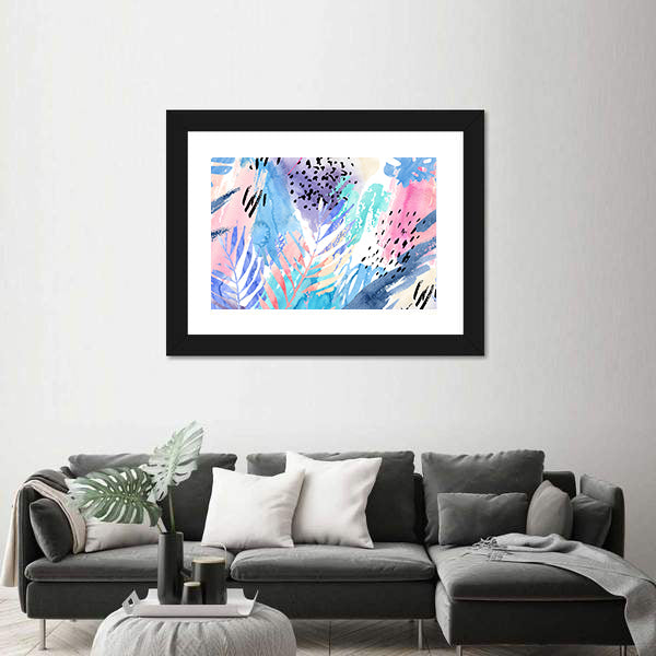 Shabby Tropical Leaves Canvas Wall Art