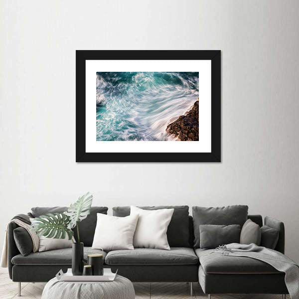 Ocean Waves Abstract Canvas Wall Art