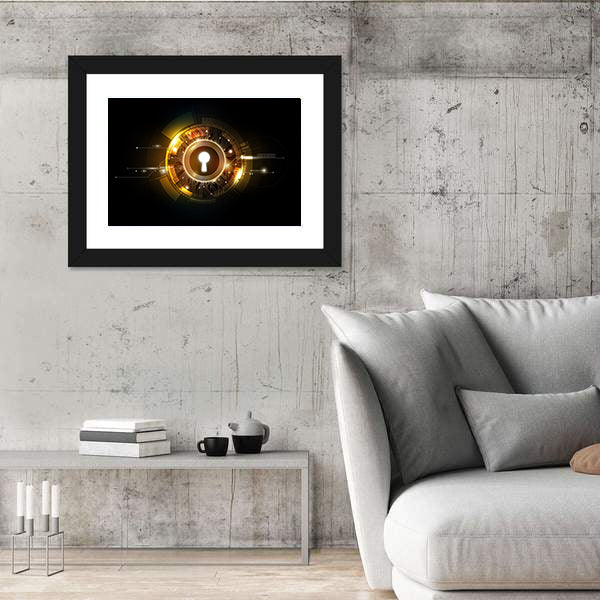 Glowing Keyhole Abstract Canvas Wall Art