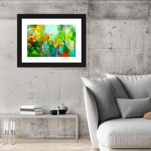 Spring Forest Abstract Canvas Wall Art