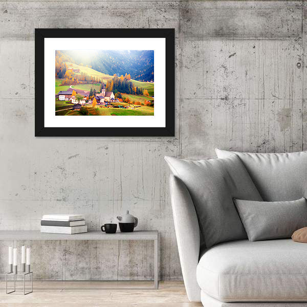 Santa Maddalena Village at Sunrise Canvas Wall Art