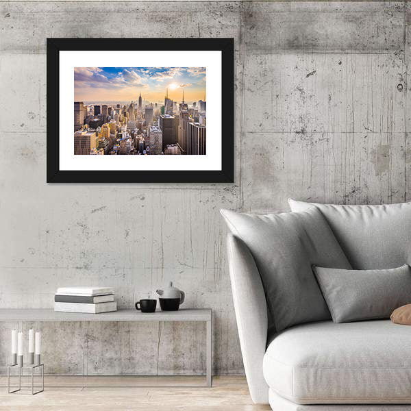 Manhattan Skyline with Empire State Building Canvas Wall Art