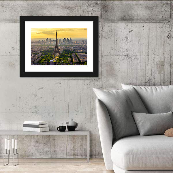 Eiffel Tower at Sunset, Paris Skyline Canvas Wall Art