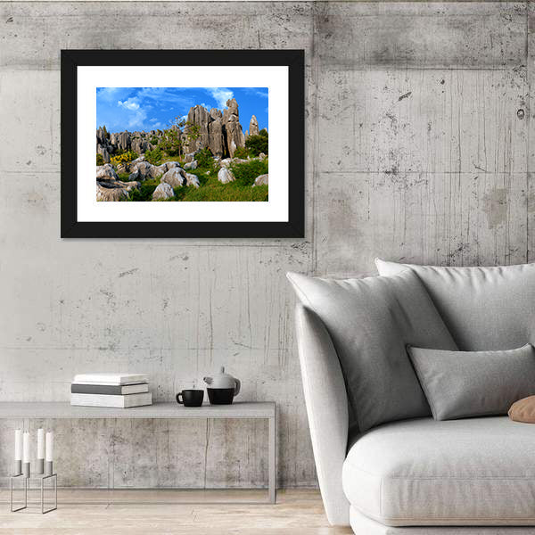 Stone Forest In Yunnan China Canvas Wall Art