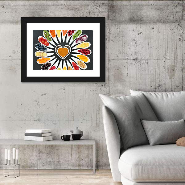 Healthy Heart Food Canvas Wall Art