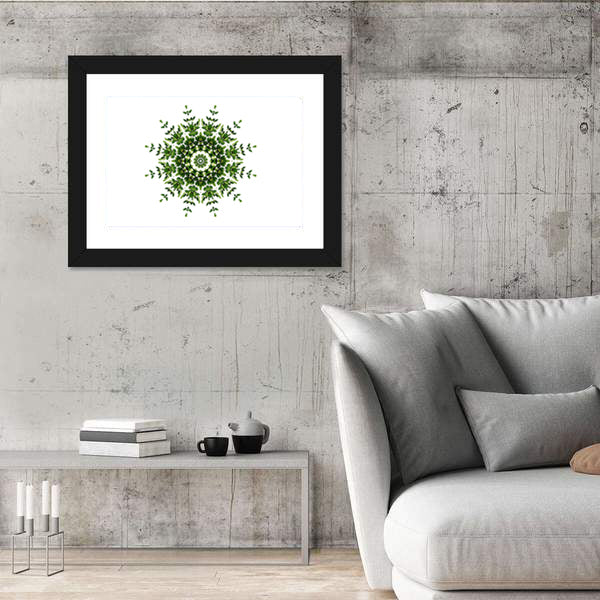 Green Mandala Pattern Canvas Wall Art
