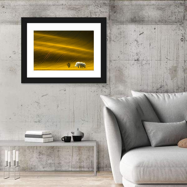 Spring Wavy Yellow Rapeseed Field Canvas Wall Art