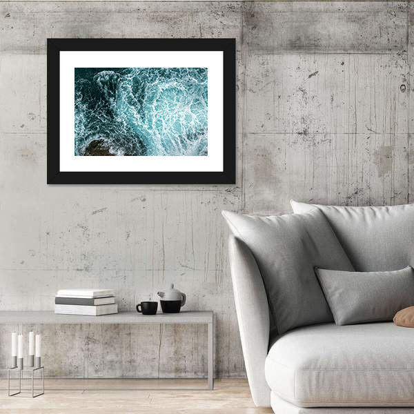 Waves In Blue Ocean Canvas Wall Art
