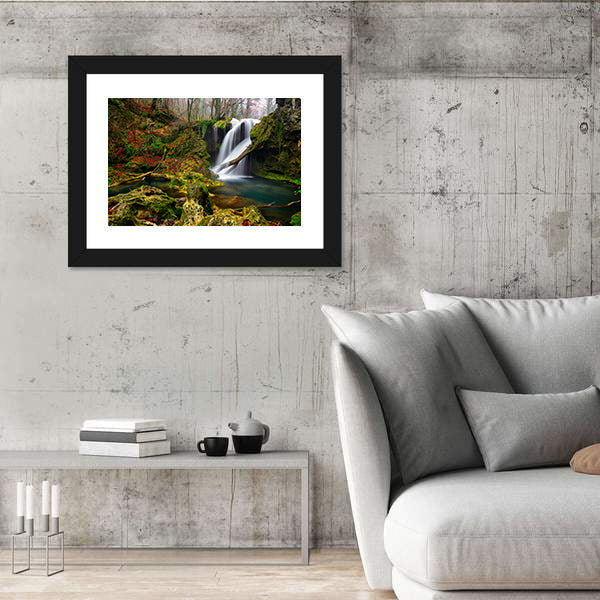 Waterfall In The Forest Canvas Wall Art