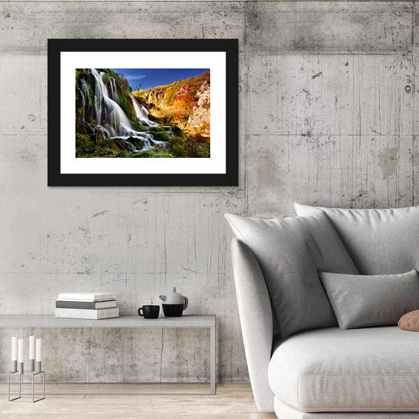 Waterfall In Plitvice Lakes National Park Canvas Wall Art