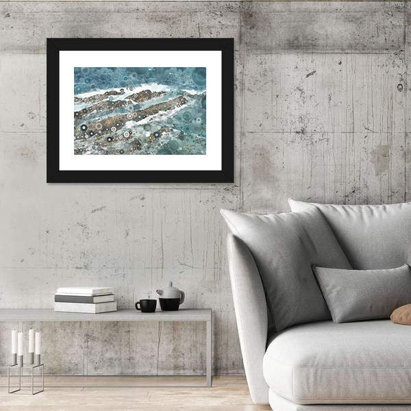 Mosaic Ocean Wave Texture Canvas Wall Art