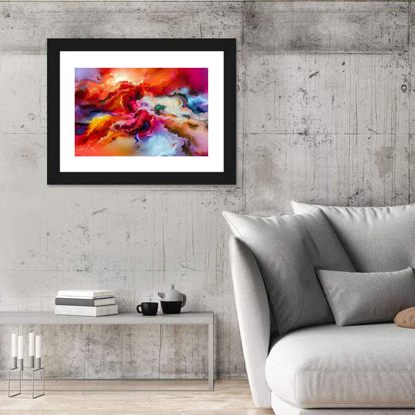 Colorful Hand Drawn Brush Stroke Abstract Canvas Wall Art
