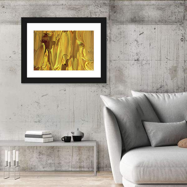 Gold Brushstrokes Abstract Canvas Wall Art