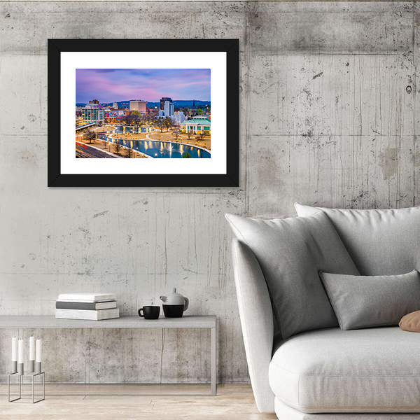 Huntsville Cityscape at Twilight Canvas Wall Art