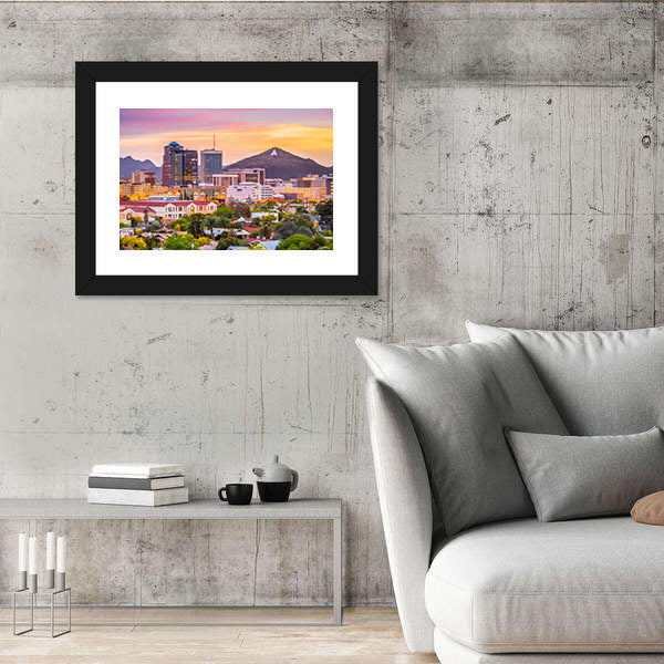 Tucson Skyline In Arizona Canvas Wall Art