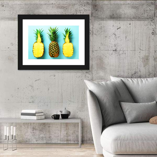 Three Pineapples in a Row Canvas Wall Art