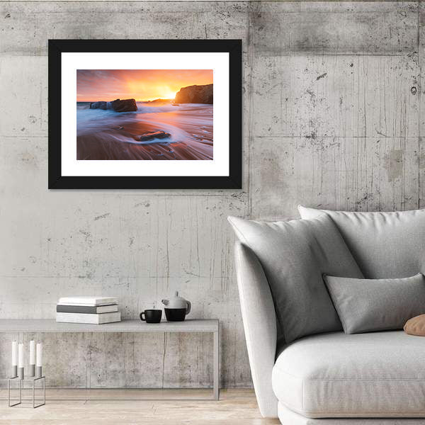 Quiberon Coastline at Sunset Canvas Wall Art