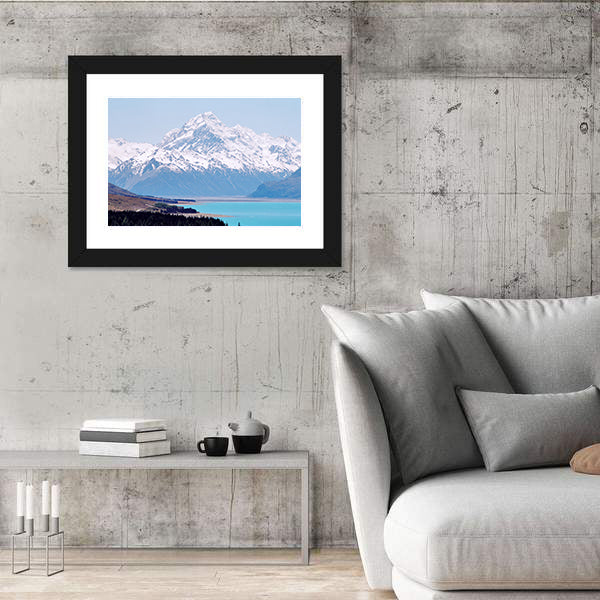 Mount Cook Over Turquoise Lake Pukaki Canvas Wall Art