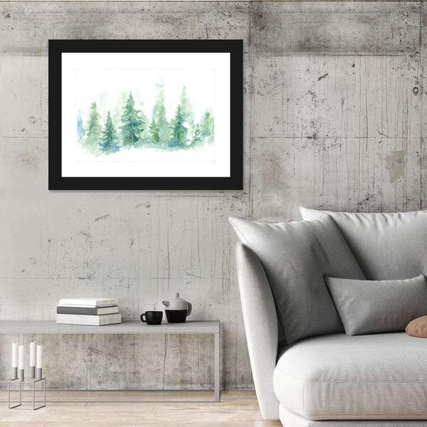 Foggy Winter Forest Canvas Wall Art