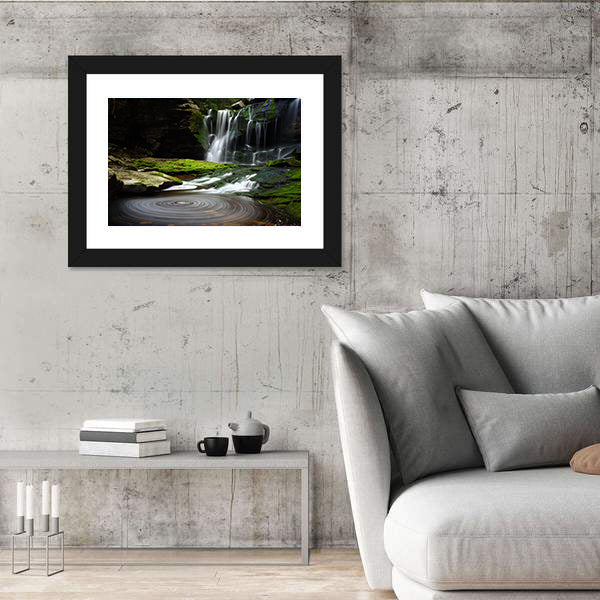 Waterfall Landscape With Rippling Pond Canvas Wall Art