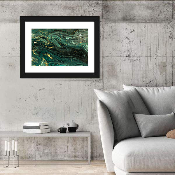 Green Marble Acrylic Pattern Canvas Wall Art