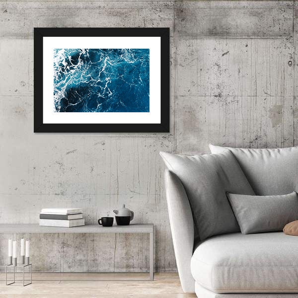 Blue Sea Water Abstract Canvas Wall Art