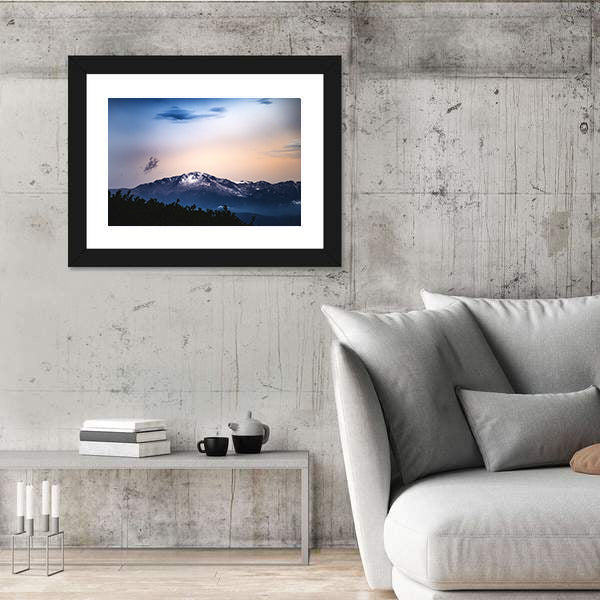 Snow Capped Pikes Peak In Colorado Springs Canvas Wall Art
