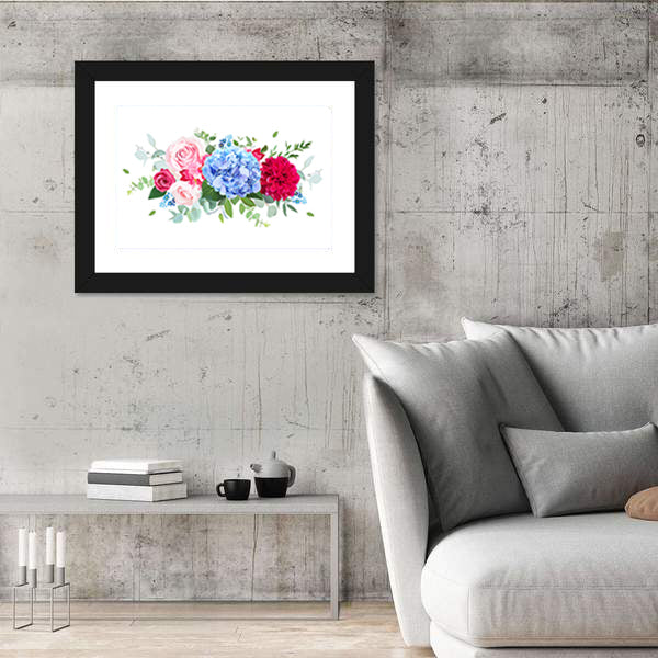 Summer Wedding Floral Bouquet Canvas Wall Art