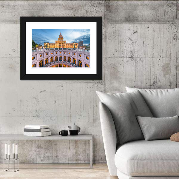 Austin State Capitol at Blue Hour Canvas Wall Art