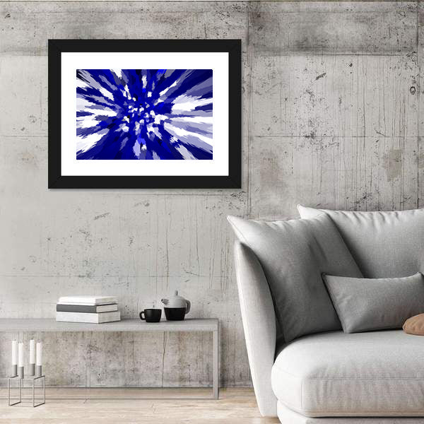 Navy Blue Starburst Abstract Canvas Wall Art