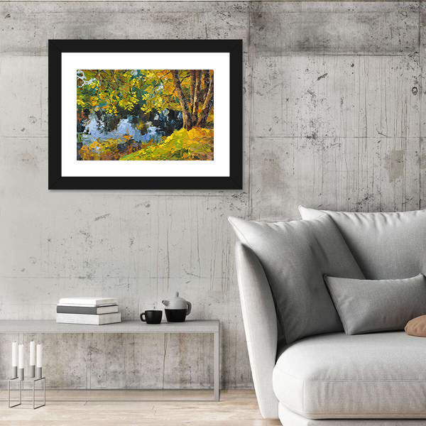 Autumn Day On The Lake Canvas Wall Art