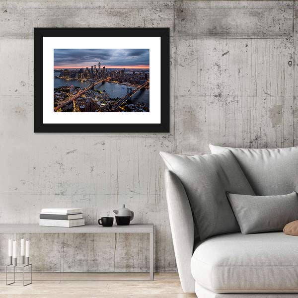 New York City at Night Canvas Wall Art
